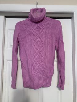 J. Crew Women’s Pink Cable Knit Turtleneck Sweater - Size Small