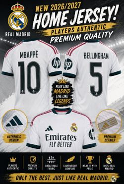 $50 2026 REAL MADRID Home plain Jersey or Mbappe Bellingham $60 Adi das players auth  entic Mexico Barcelona America Spain Madrid