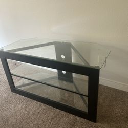 Glass TV Console And Side Tables