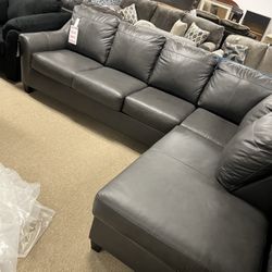 Genuine Leather Nice Sectional!