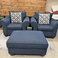 Oversized Chairs And Ottoman 