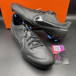 New Nike Tiempo Legend 9 FG MG Soccer Cleats Black Grey Mens Size 7