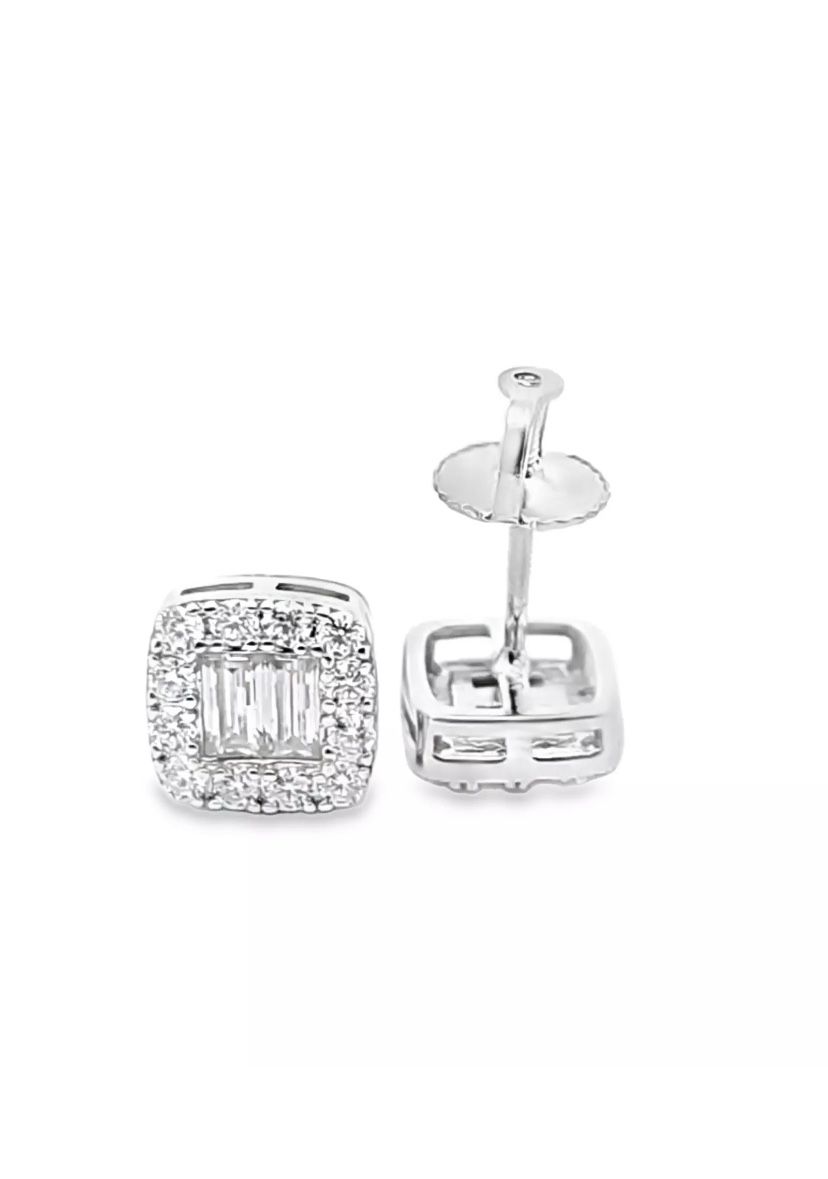 Sterling Silver VVS Moissanite 0.93 CTW Fancy Earring
