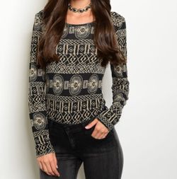 Brown & black bodysuit