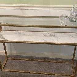 Beautiful Gold and Marble Walk in Side Table