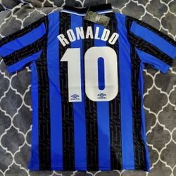 Inter Milan 97/98 Retro Ronaldo #10 Football Soccer Futbol Jersey Shirt Medium