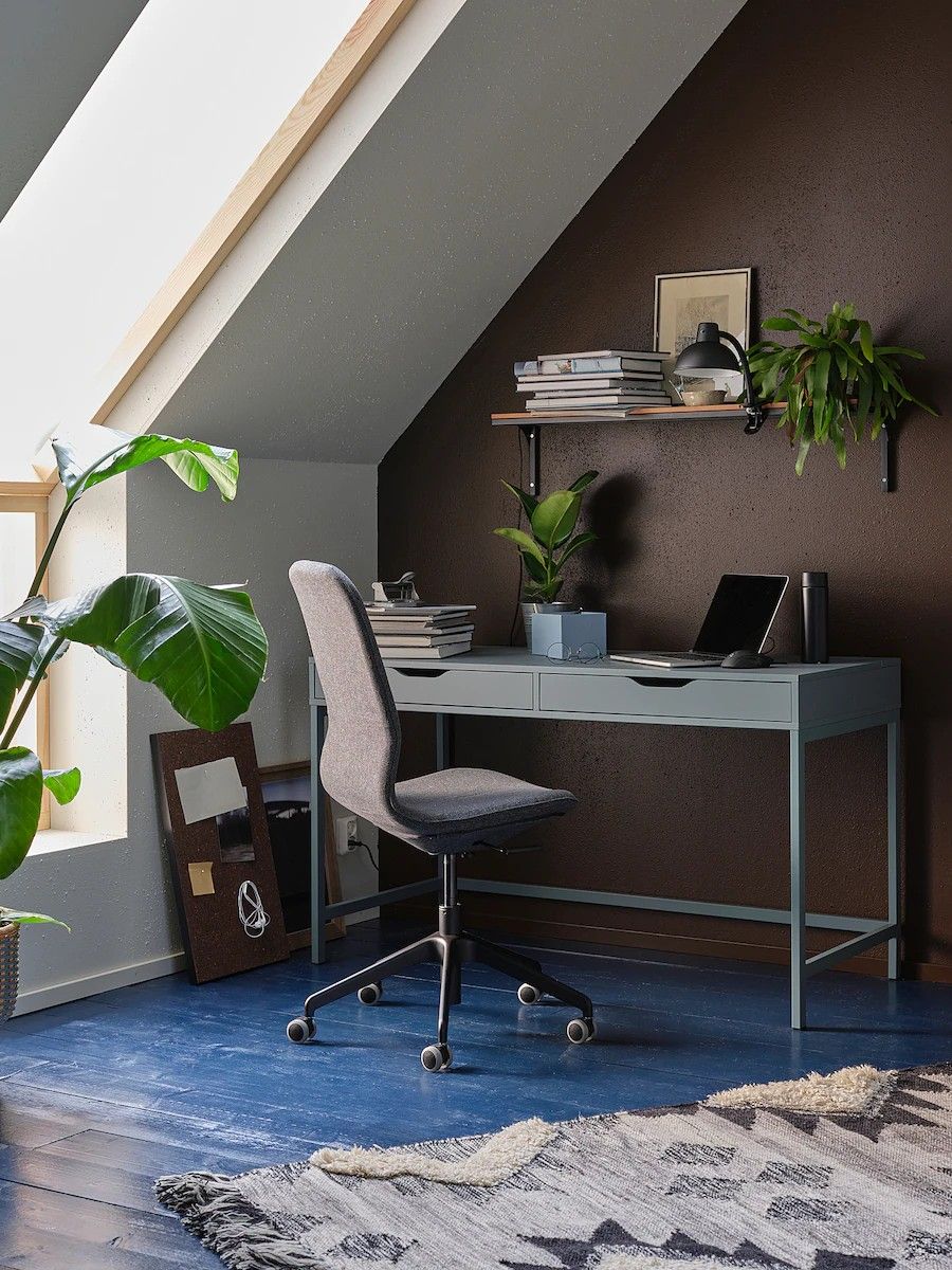 IKEA Alex Desk - Gray/Turquoise