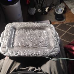 Vintage 1990 Arthur Court Silver Bunny Tray