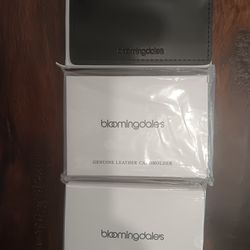 NEW REAL LEATHER WALLET CARDHOLDER BLOOMINGDALES BRAND CHEAP