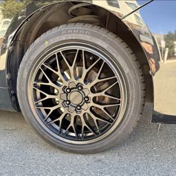 17" Matte Black Katana KR05 Wheels 5x114.3 5x100 & Tires Package Deal, WE FINANCE