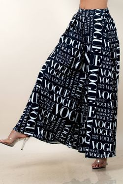 Vogue Black Print Palazzo Pants