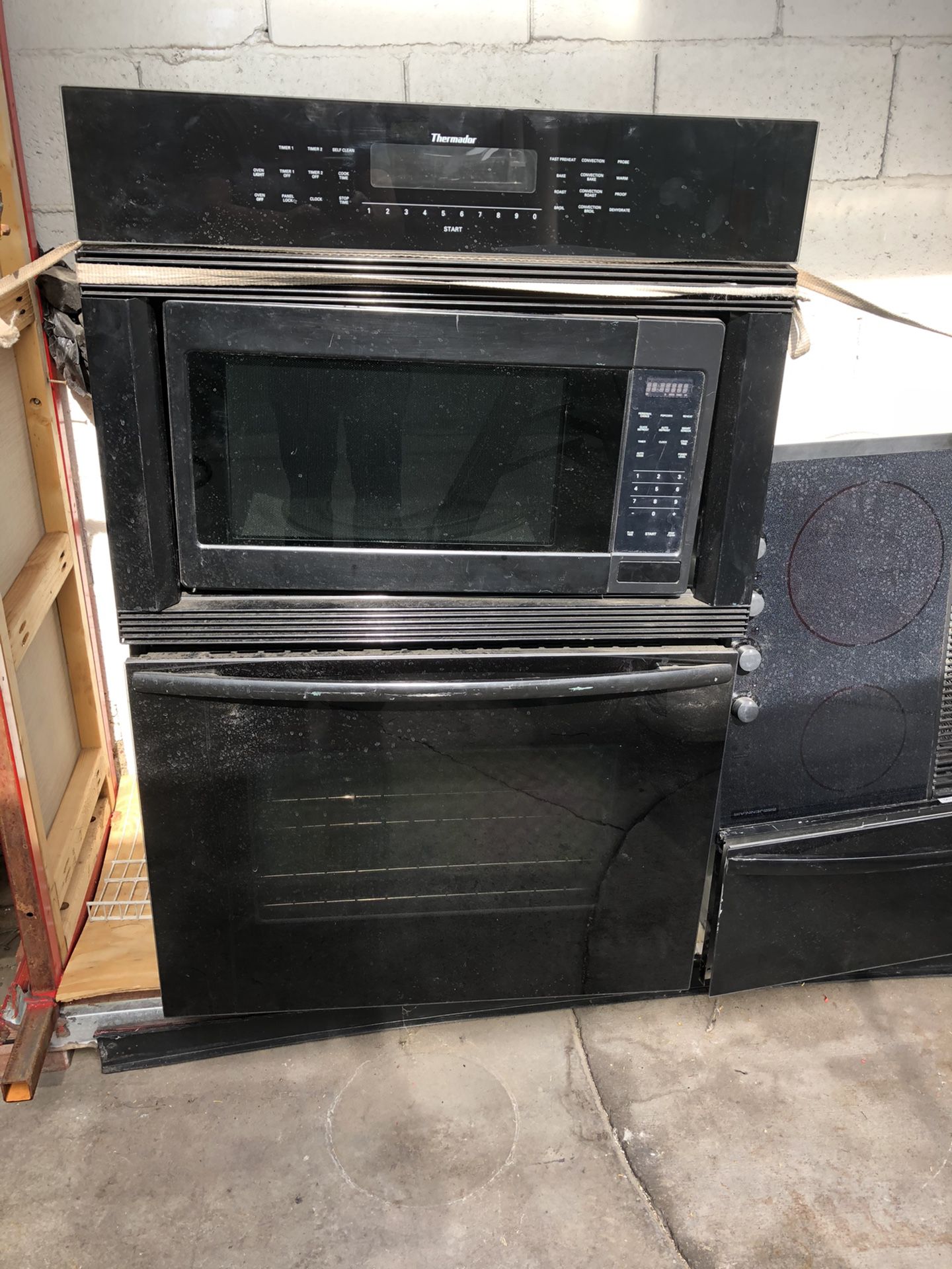 Combo flat burner stove oven microwave