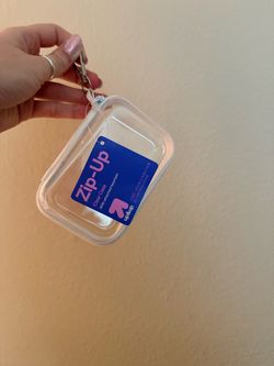 Mini Hard Sided Zipper Case Keychain Clear