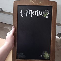 Menu Chalk Board With Tiana Decals On It