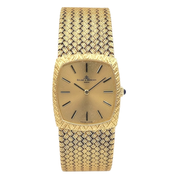 Ladies Baume & Mercier Vintage 18K Yellow Gold Automatic Watch with Gold Dial and Fixed Bezel. (Pre-Owned)