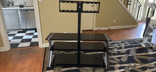 3-Tier Glass TV Stand with Mount