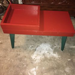 Small Desk/ Table Red With Green
