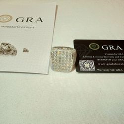 New Iced Out Vvs Moissanite Lab Stone Ring ( Tester Positive Stones)