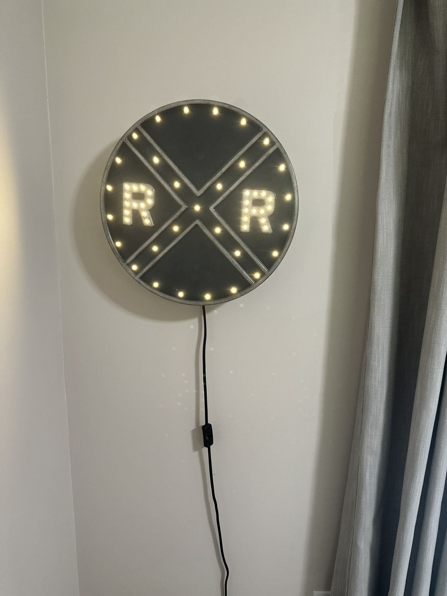 Railroad Crossing Wall Light – Kids Room / Playroom Decor