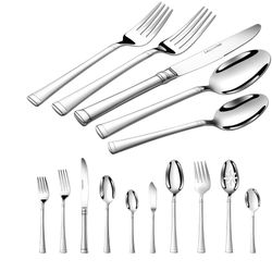 Silverware Set Service for 12, 18/10 Stainless Steel, 65 Piece Set, Flatware Cutlery Set with Serving Utensils, Mirror Polished