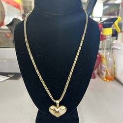 Franco Necklace W Heart Pendant 