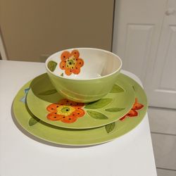 Beautiful Melamine Dinner Ware 16 Pcs ,  Two Colors