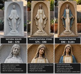 Virgin Mary Relief Wall Plaque – 3 Finish Options