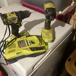 Ryobi Drill And Battery Charger 