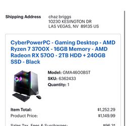 CyberPower PC Gaming Desktop. 
