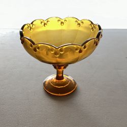 Teardrop Garland Vintage Amber Pedestal Bowl!!