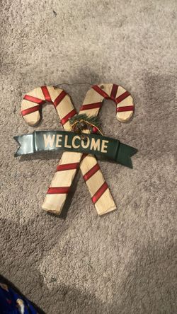 Christmas Candy Cane Hanging Wall Decor 