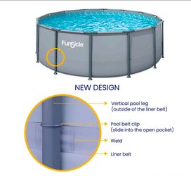 Funsicle 15ft Oasis Above Ground Metal Frame Swimming Pool, Includes FiltraBoost™ 1200S Pump with AutoSkimmer, Round, Age 6 & up