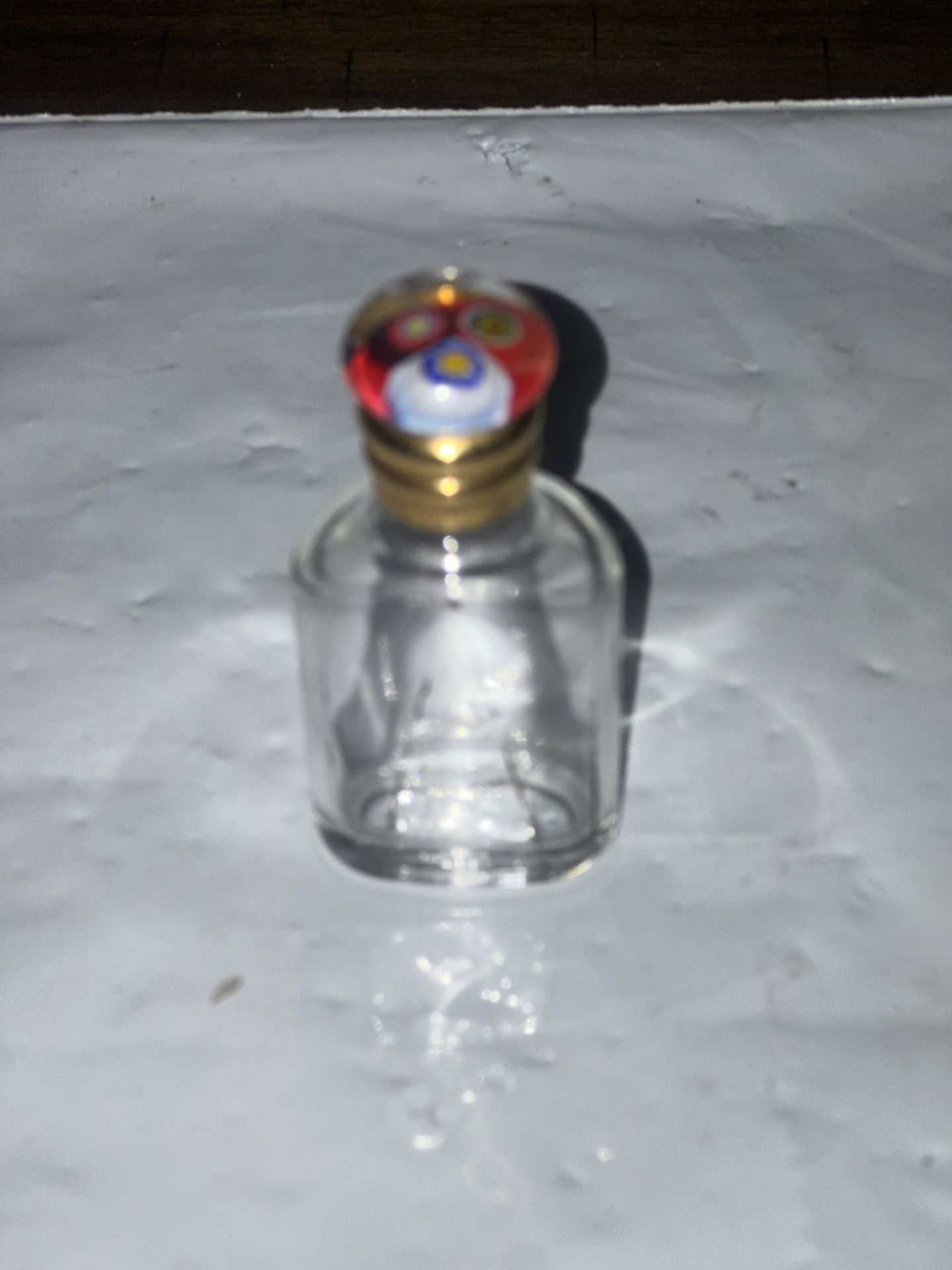 Vtg murano millefiori perfume bottle- glass vanity collectible 3”