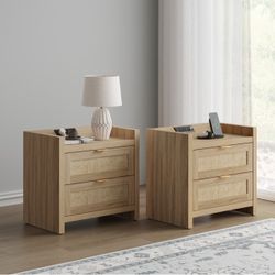 Rattan Nightstands set of 2