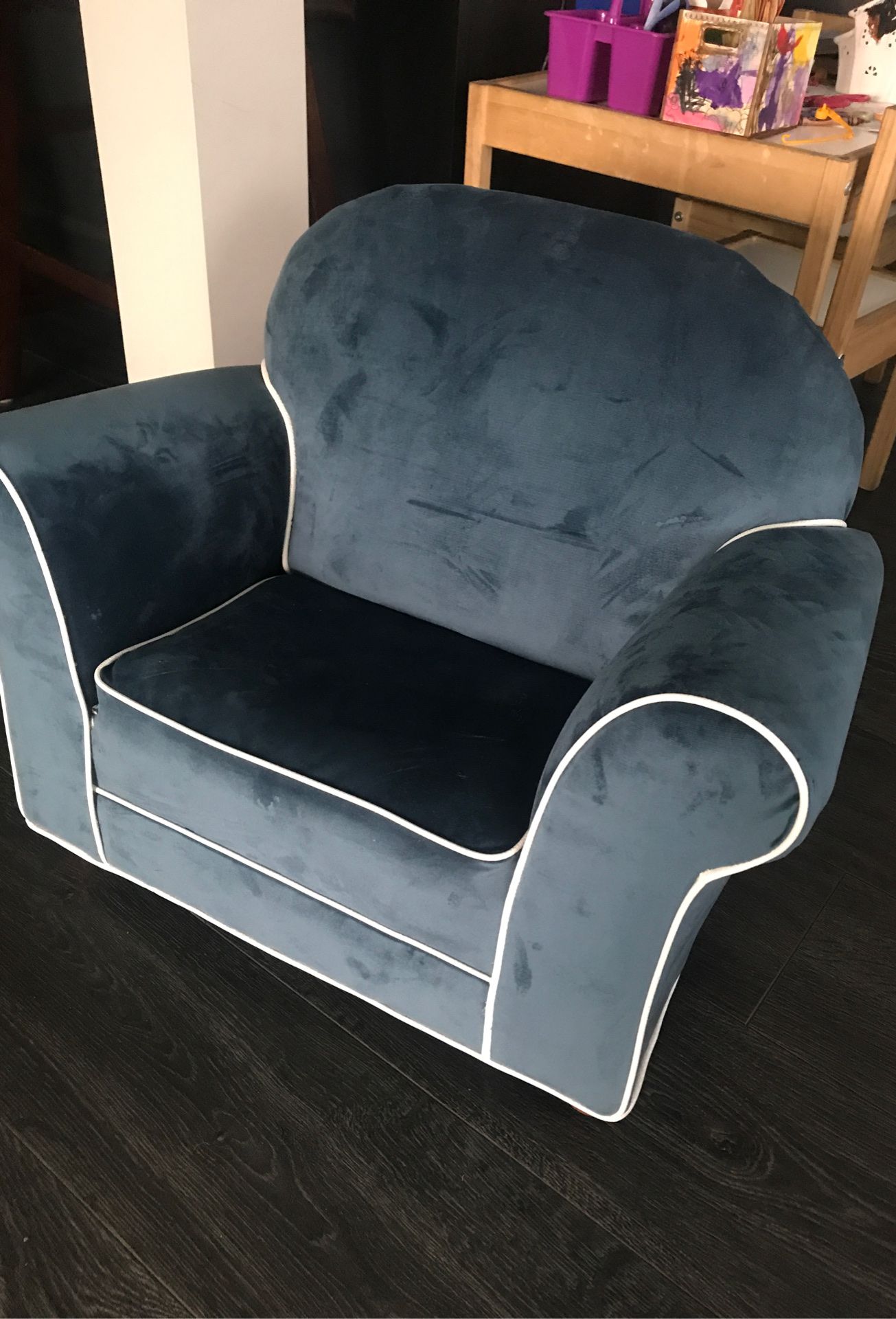 Toddler blue sofa