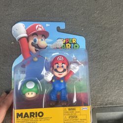 Super Mario Figure w/ 1-Up Mushroom – New Sealed - Delivery Fee Included