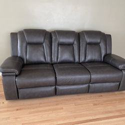 Reclining  Leather Couch 