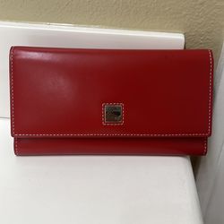 Dooney & Bourke red leather wallet new