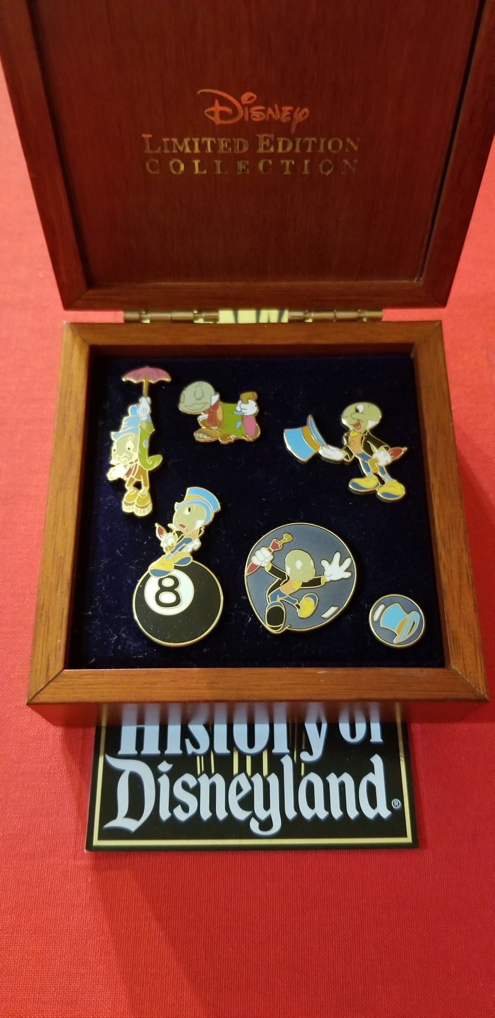 Disney Limited Edition Jiminy Cricket 6 Pin Box Set