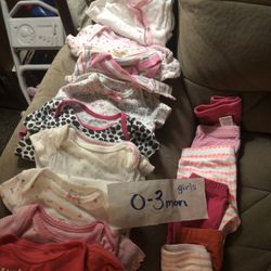 Baby Girl Clothes Size 0-3 Months  Bundle 3