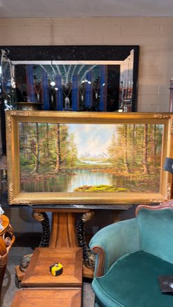 A. Pfluger listed artist, beautiful scenery oil on canvas