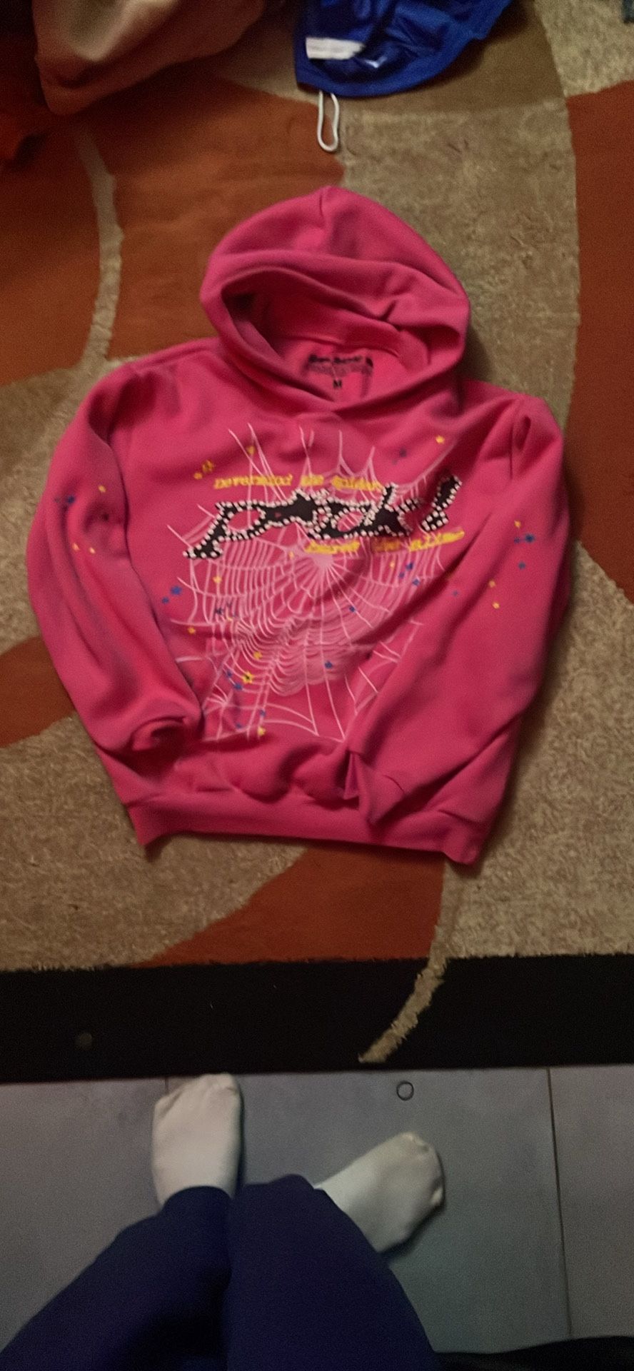 pink sp5der hoodie