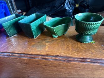 Green ceramic bowl  set of 4