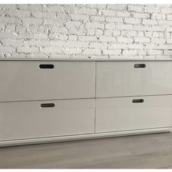 CB2 White Gloss Dresser Set