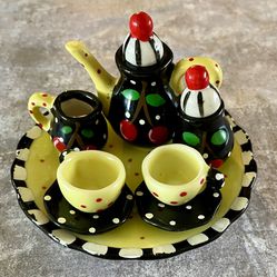 Cherries And Polka Dot Mini Tea Set