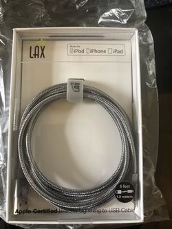 LAX Gadgets Apple MFI Certified Lightning Cable/Charger Cord,iPhone/iPad/iPod,lot of (10)