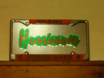 Miami Hurricanes license plate holder