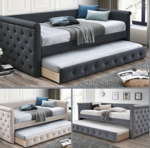 Twin Twin Grey Daybed With Ortho Matres!