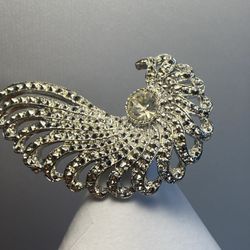 Elegant Sarah Coventry 1968 Silver Tone, Evening Splendor Brooch Pin Art Jewelry 