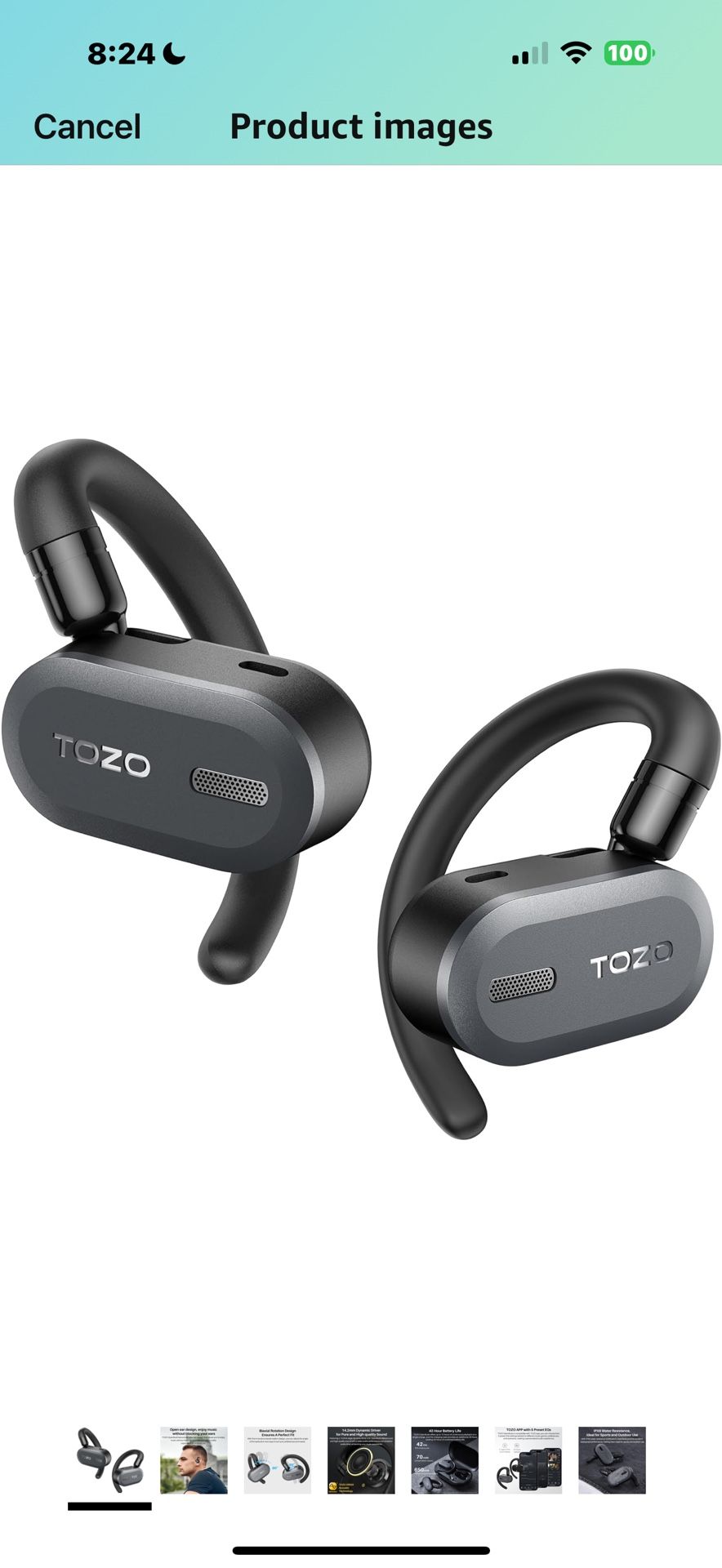 True Open Ear Wireless Headphones Lightweight with Multi-Angle Adjustment, Bluetooth 5.3 Earbuds with Dual-Axis Design for Long-Lasting Comfort, Cryst